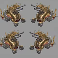 Golden Dragon Decorated Weapon Cannon With Intricate Traditional Ornate Design