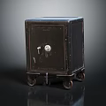 Vintage Commercial Safe With Wheels For Secure Business Storage Equipment
