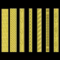 Various Ornate Decorative Lines With Intricate Patterns And Gold Finish For Interior Design