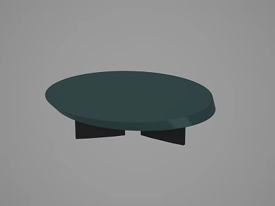 Round Dark Green Coffee Table with Black Base Modern Stylish Living Room Furniture 3d model
