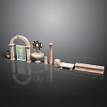 Ornate Architectural Scene Components Set with Arch Painting Column Pedestal and Bricks