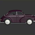 Shiny Purple Vintage Classic Car with White Wheels and Retro Design