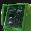 Green Vintage Retro Public Telephone With Handset Keypad And Coin Slot