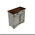 Vintage Entryway Sideboard Cabinet With Distressed Finish Two Drawers And Doors