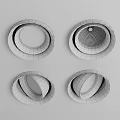 Modern Black and Gold Downlights with Circular Metallic Shades for Contemporary Interior Lighting