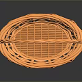 Orange Woven Oval Shaped Basket with Handle for Home Storage Organizing