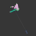 3D Dragon Model With Pink White Body And Silver Flame Like Design On Black Background