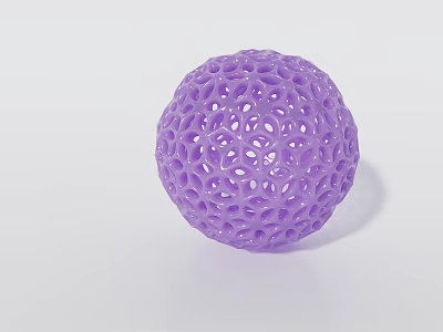 Purple Hollow Sphere Decorative Ornament Set For Home Decor Accents 3d model