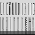 Collection Of Roman Columns With Various Decorative And Architectural Designs