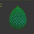 Mythical Dragon Egg With Blue Scaled Surface And Spiked Top Design 3d model
