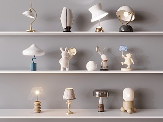 Reading lamp creative cream wind table lamp bear table lamp children table lamp rabbit moon lamp 3d model