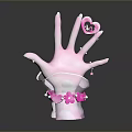 Medical Device Pink Hand Model With Heart Shaped Decoration Flower Wrist And White Base