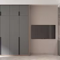 Modern Living Space With Sofa Bed Refrigerator Abstract Art And Decor