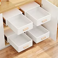 Elegant Decorative Ornament Set Stored In White Drawer Boxes With Wooden Handles