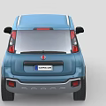 Blue Modern Compact SUV Featuring Round Headlights Black Bumpers And Red Accent Wheels 3d model