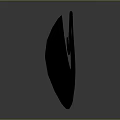 Black Curled Mustache With Spiral Ends On Gray Gradient Background And Reflection
