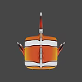 Flying Animal Square Shaped Orange Fish With White Stripes Big Eyes And Smiling Expression