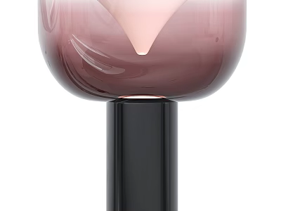 Modern Glass Table Lamp With Pink Purple Gradient Shade And Black Base 3d model