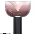 Modern Glass Table Lamp With Pink Purple Gradient Shade And Black Base