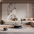 Elegant Modern Living Room Interior Design With Sofa Accent Chair And Floor Lamp