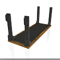 Industrial Heavy Duty Support Platform With Metal Frame Black Surface And Yellow Edges