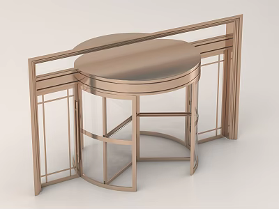 Modern Revolving Door With Metal Frame And Glass Panels Design 3d model