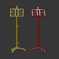Adjustable Black And Silver Music Stands With Sturdy Metal Frame And Tripod Base