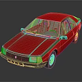 Classic Red Coupe With Shiny Exterior And Reflective Surface Design 3d model