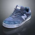 Navy Blue Casual Sneakers With 803 Tongue Label N Logo And White Sole