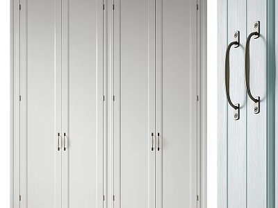 Modern White Dresser With Multiple Drawers Vertical Lines And Metal Handles For Home 3d model