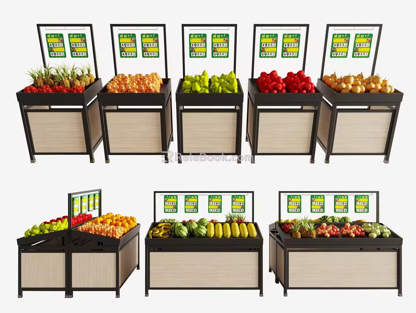 Fruit Shelf Supermarket Display Rack Display Rack Nakajima Fruit and Vegetable Rack 3d model