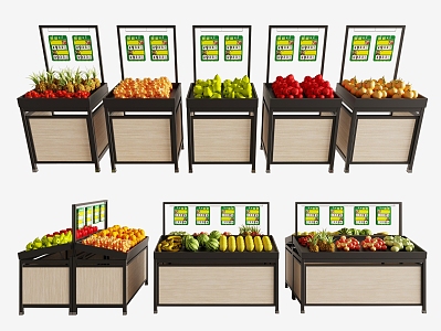 Fruit Shelf Supermarket Display Rack Display Rack Nakajima Fruit and Vegetable Rack 3d model