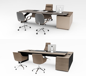 Modern manager office desk and chair desk 3d model