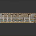 Classical Architecture Model Featuring Columns Courtyard Tile Roof And Decorative Walls