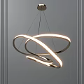 Modern LED Ring Chandelier With Contemporary Metallic Structure And Illuminated Strips 3d model
