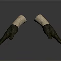 A Pair Of Black Working Gloves With Beige Wrist Part For Daily Use