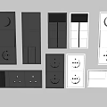 Switch socket panel combination 3d model