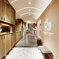 Modern Beauty Hair Salon Interior Design With Wooden Cabinets Corridor And Decor