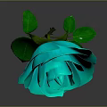 Turquoise Rose Plant With Vibrant Layered Petals Fresh Green Leaves And Stem
