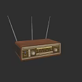 Vintage Computer With Wooden Case Three Antennas Knobs And Dials