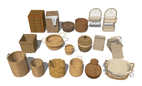 Modern Braided Basket 3d model