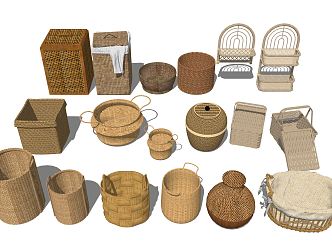 Modern Braided Basket 3d model