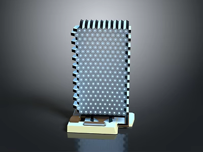Vertical Perforated Component with Grid Surface and Base Stand Structure Design 3d model