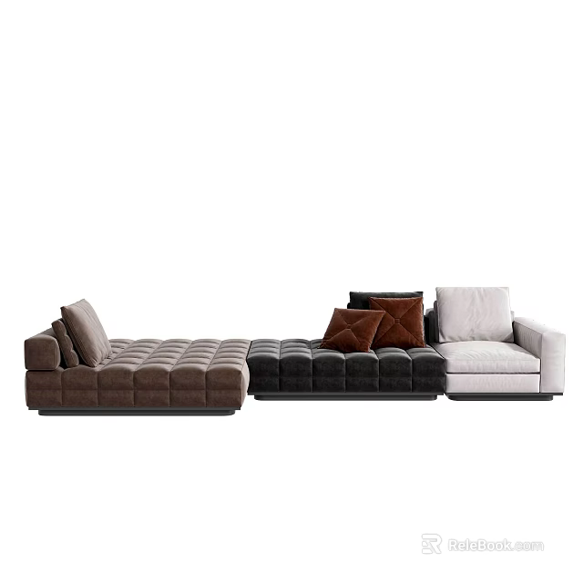 Modern Sectional Sofa With Multiple Colors Modular Design And Soft Plush Cushions 3d model