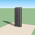 Modern High Rise Residential Building With Trees Other Structures And Sunny Sky