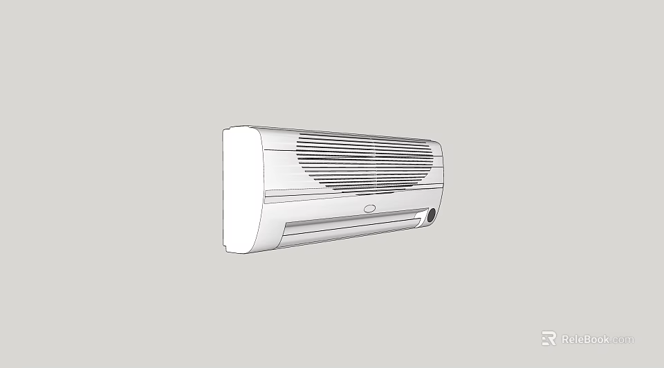 Sleek Wall Mounted Air Conditioner Fan For Modern Home Cooling And Ventilation 3d model 