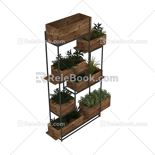 Modern potted green plants potted plants bonsai plant combination 3D model 668 3d model