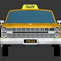 Shiny Vintage Yellow Taxi Model Car With Roof Sign And Body Text Details