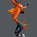 Cartoon Fox Game Movie Character With Orange Fur Green Eyes Blue Pants Thumbs Up Gesture
