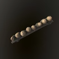 Rustic Wooden Spiked Fence Structure With Bound Ropes And Sharpened Tops 3d model